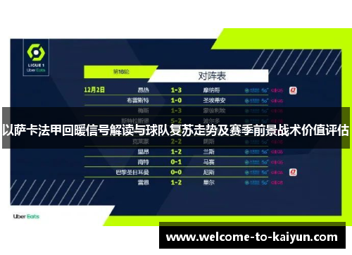 以萨卡法甲回暖信号解读与球队复苏走势及赛季前景战术价值评估 以萨卡法甲回暖信号解读与球队复苏走势及赛季前景战术价值评估